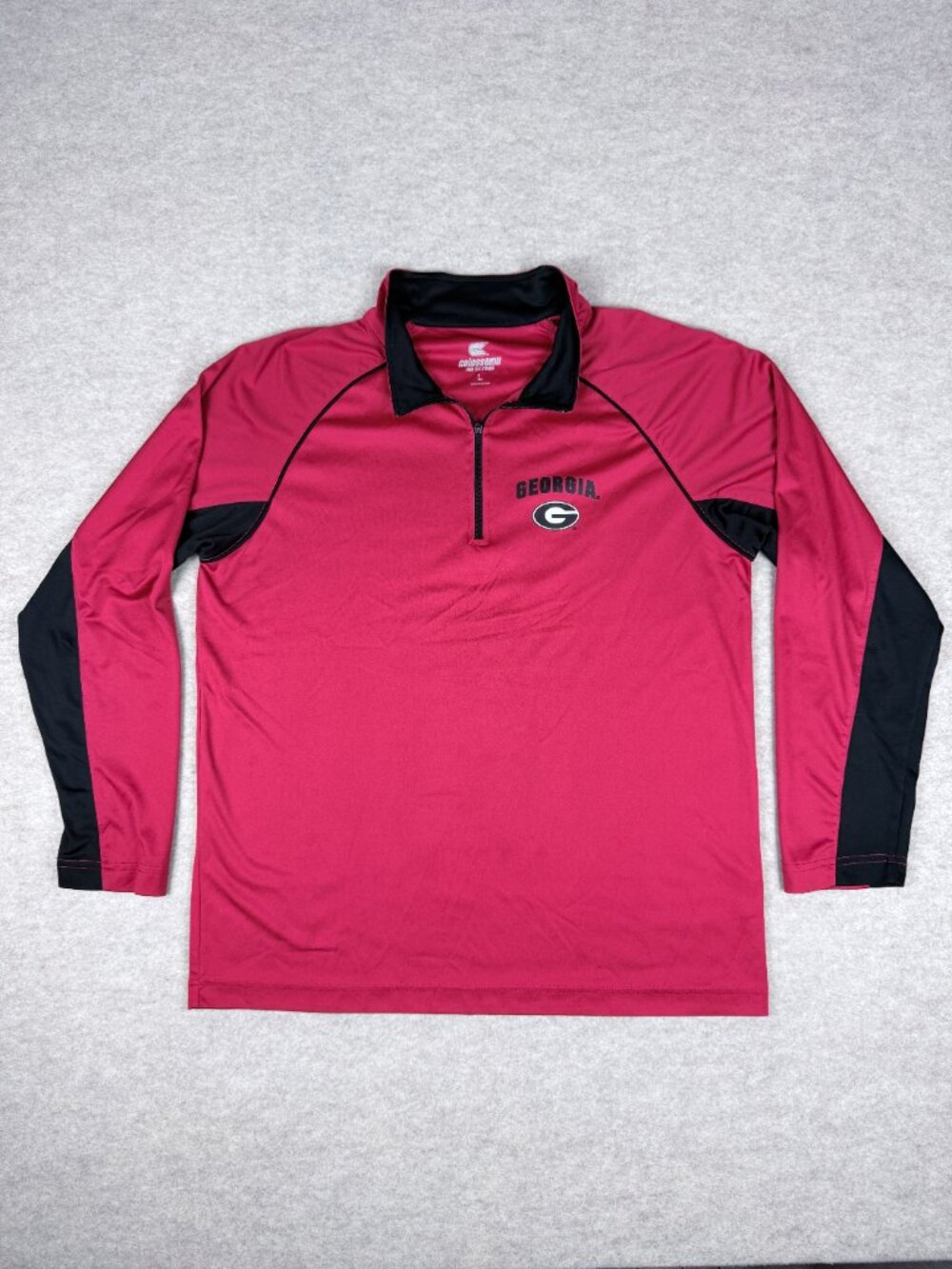 Vintage Colosseum Georgia Bulldogs 1/4 Zip Red Pullover Shirt Men's Size Large